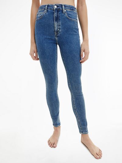 Calvin Klein Ruhák HU797310 | Calvin Klein High Rise Női Farmernadrág Kék